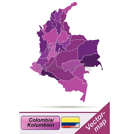 Grænsekort over Colombia med grænser i violet Stockphoto 10616961