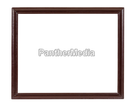 dark wooden picture frame isolated on white background with clipping path