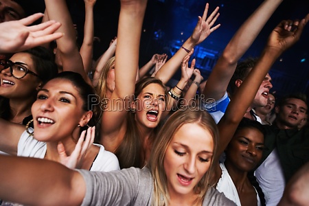 Attractive female fans enjoying a concert- This concert was created for the sole purpose of this photo shoot,  featuring 300 models and 3 live bands. All people in this shoot are model released
