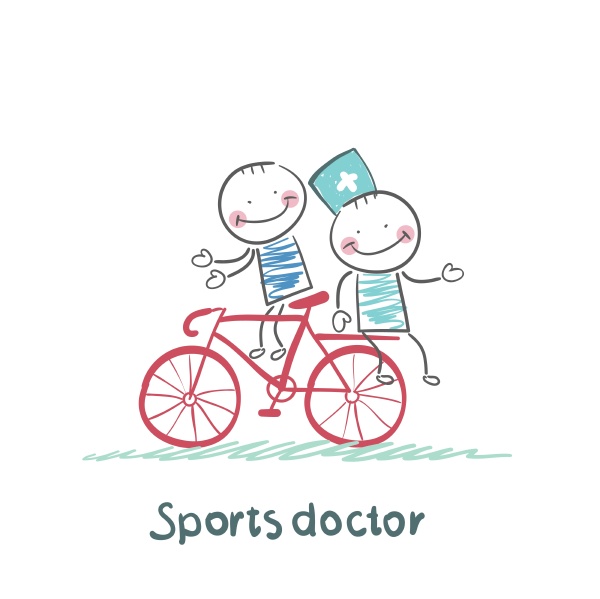 el medico de deportes monta una