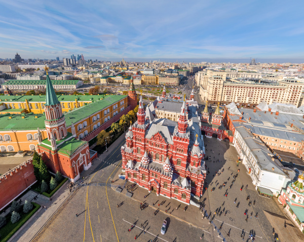 widok z lotu ptaka na kreml