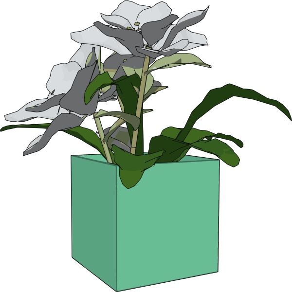 flores en maceta ilustracion vector sobre