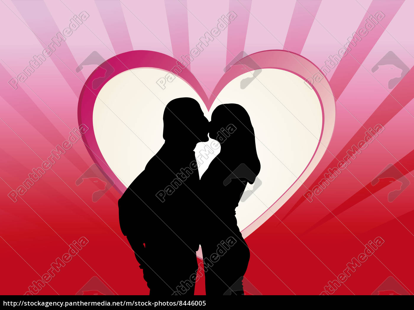 Silhueta Beijando Casal de Amor - Stockphoto #8446005 | Banco de Imagens  Panthermedia