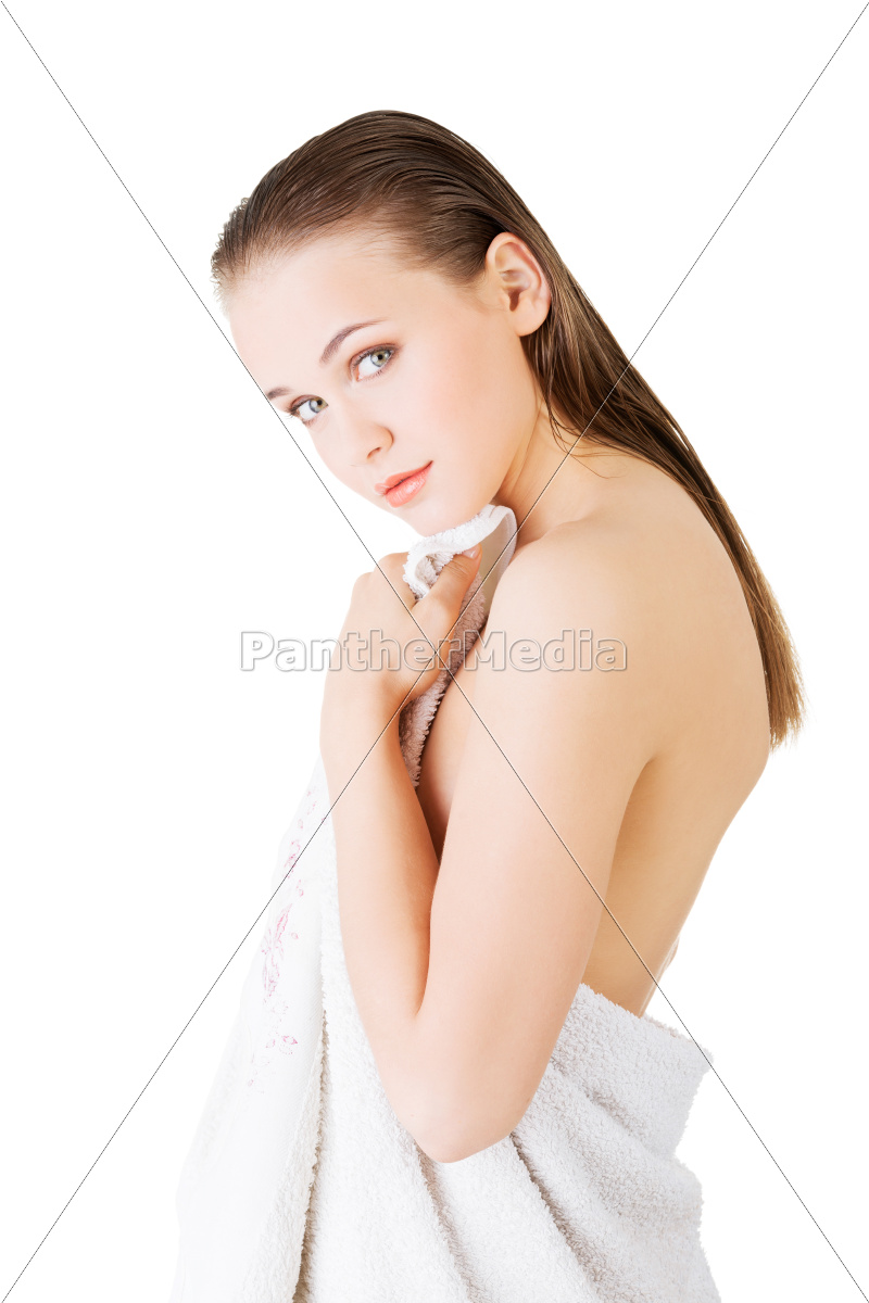 young beautiful nude woman with towel - Stock image #9707794 | PantherMedia  Stock Agency