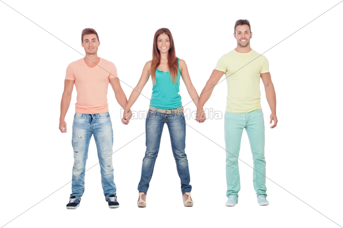 chica guapa con dos chicos guapos - Stockphoto #9902148 | Agencia de stock  PantherMedia