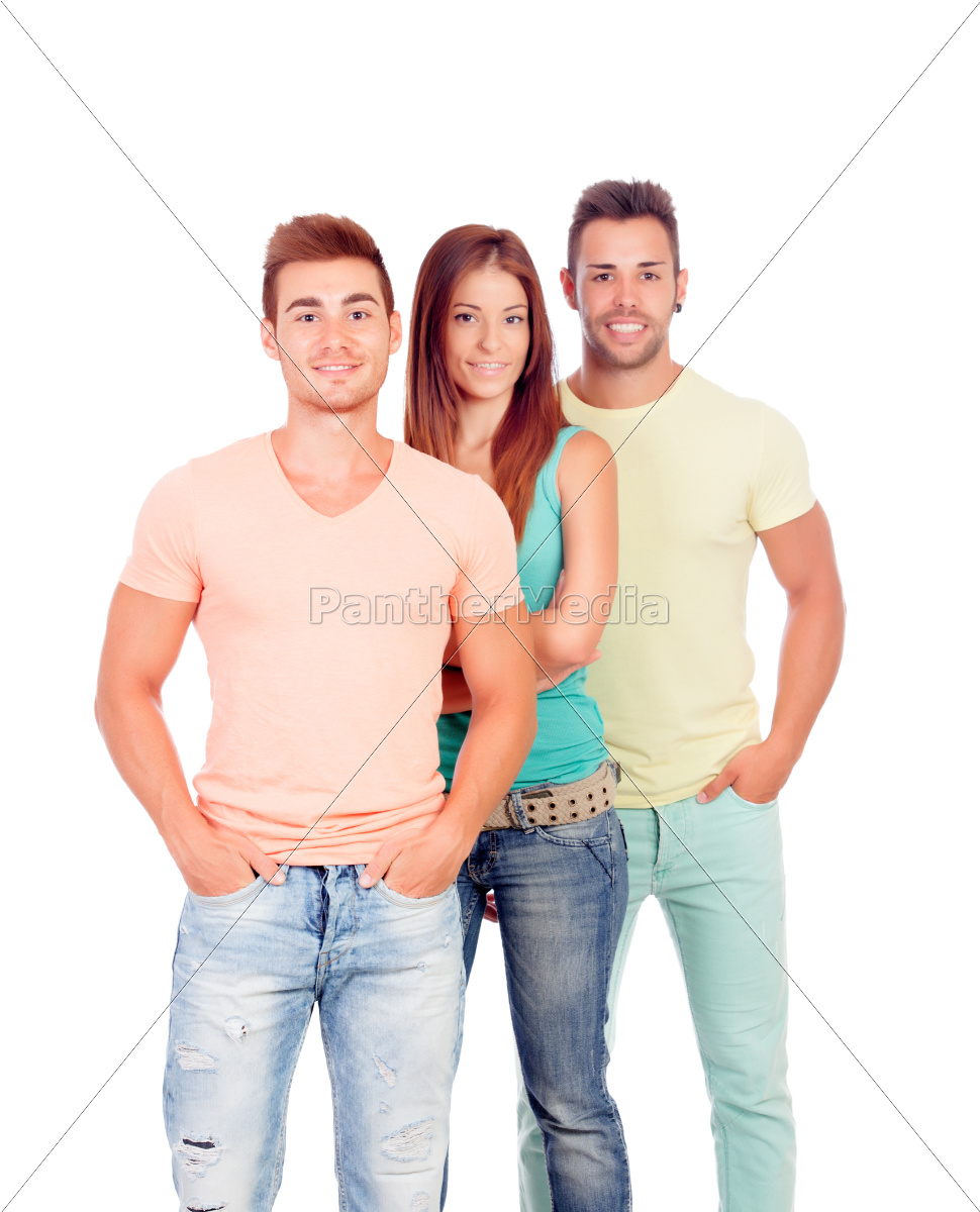 chica guapa con dos chicos guapos - Stockphoto #9902154 | Agencia de stock  PantherMedia