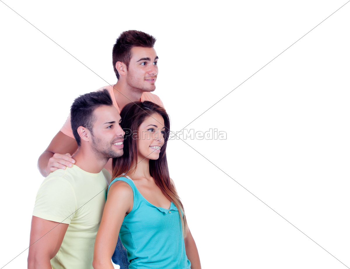 Chica bonita con dos chicos guapos - Stockphoto #9924392 | Agencia de stock  PantherMedia