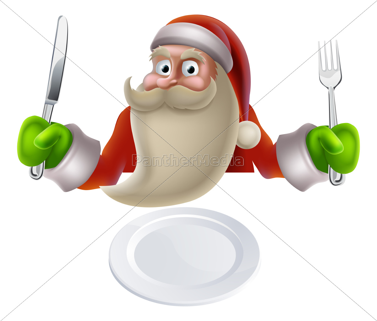 Papai Noel comendo comida de jantar de Natal - Fotos de arquivo #10310461 |  Banco de Imagens Panthermedia