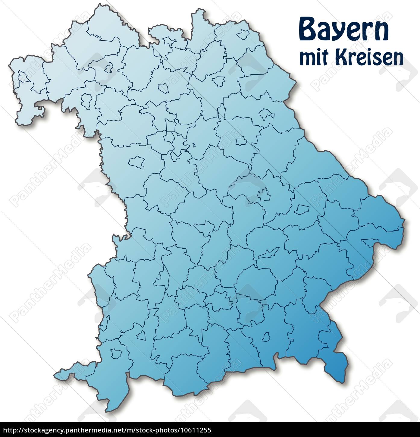 Map of Bavaria with borders in blue - Royalty free image #10611255 ...