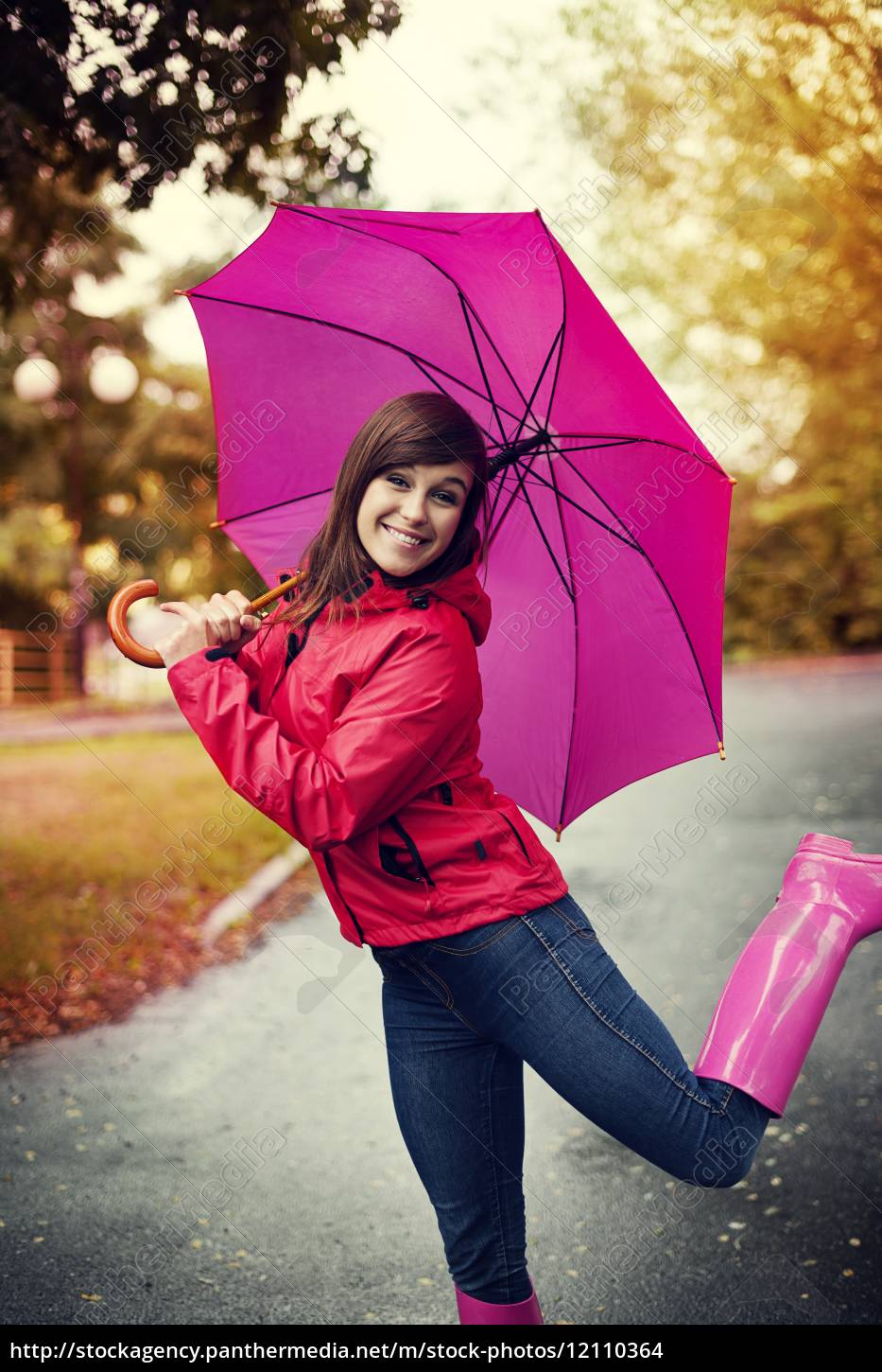 Bota de fashion chuva rosa