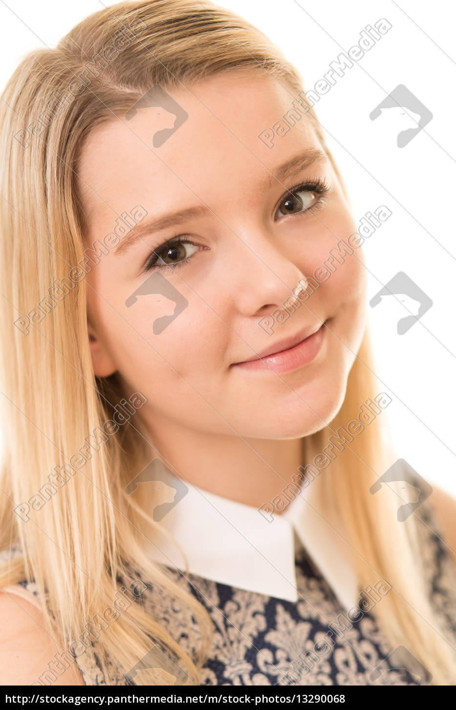 hermosa chica rubia con ojos marrones - Stockphoto #13290068 | Agencia de  stock PantherMedia