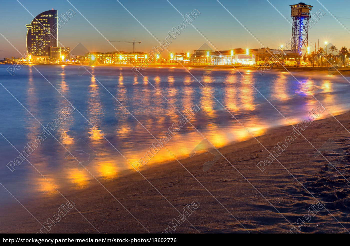 Barcelona beach after sunset - Royalty free photo 13602776 | PantherMedia  Stock Agency