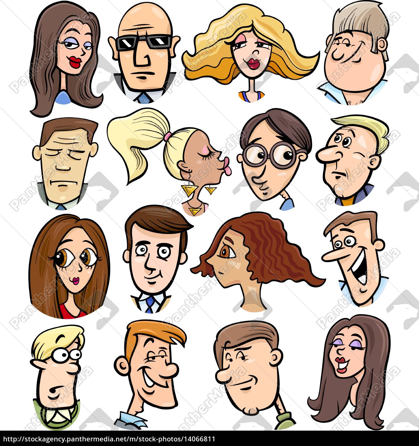 cartoon menschen zeichen gesichter - Stockfoto 14066811 | Bildagentur  PantherMedia
