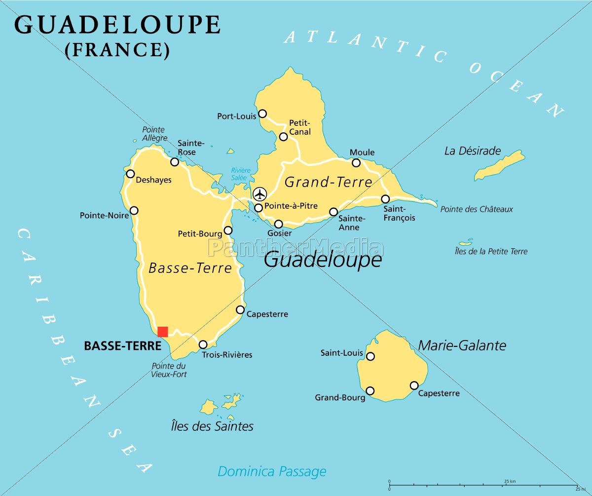 Guadeloupe Political Map - Stock Photo 14364487 | PantherMedia Stock Agency