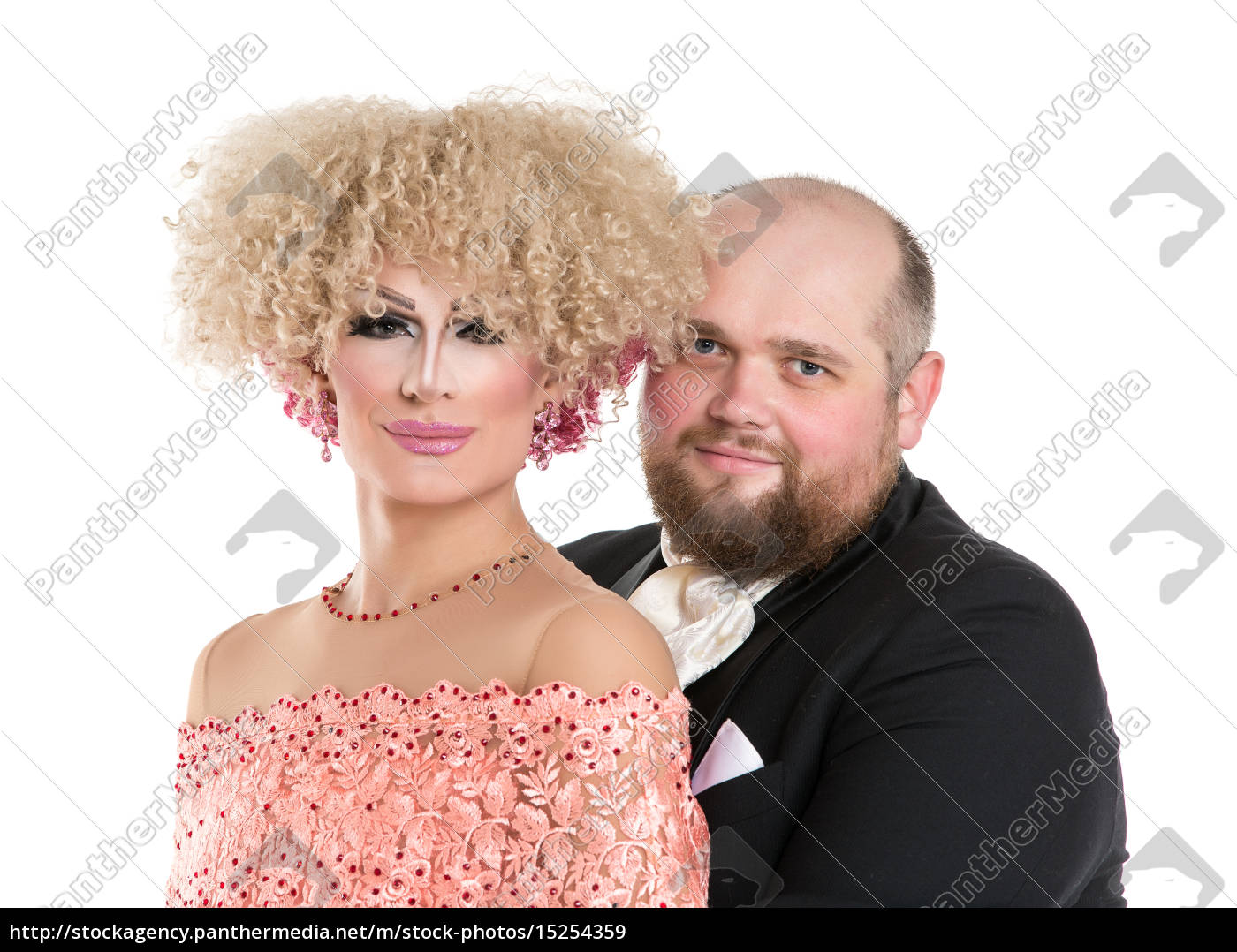 Eccentric Fat Man in a Tuxedo and Beautiful Lady in an - Stock Photo  #15254359 | PantherMedia Stock Agency