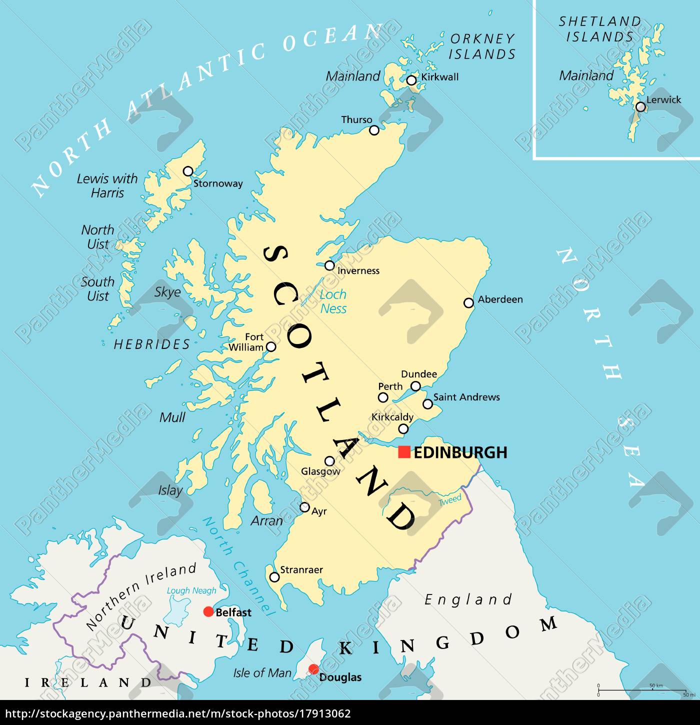 unabhängige schottland politische karte - Lizenzfreies Bild 17913062 |  Bildagentur PantherMedia