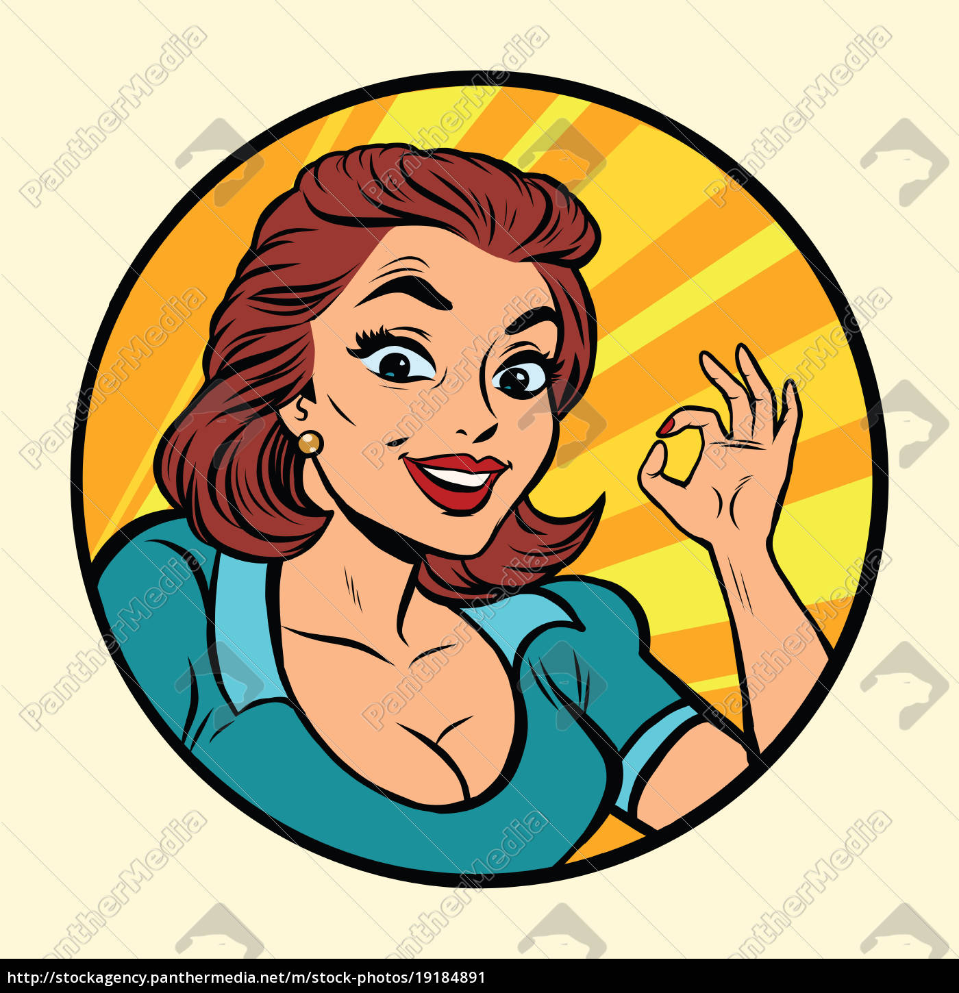 Comic young beautiful woman OK gesture - Stock Photo 19184891 |  PantherMedia Stock Agency