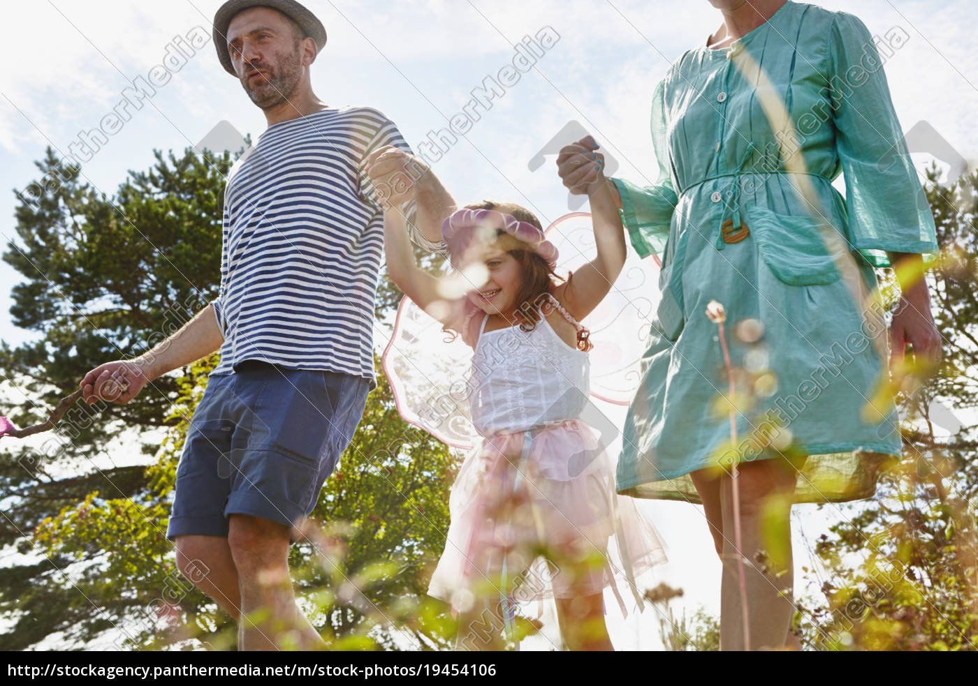 Padres con hija cogiendo de la mano Eggergrund Suecia - Stockphoto  #19454106 | Agencia de stock PantherMedia