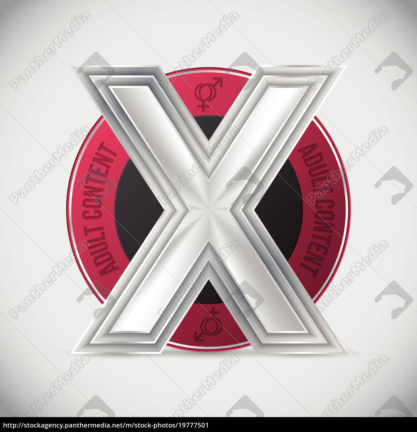 Insignia de contenido para adultos rosa con triple X - Foto de archivo  #19777501 | Agencia de stock PantherMedia