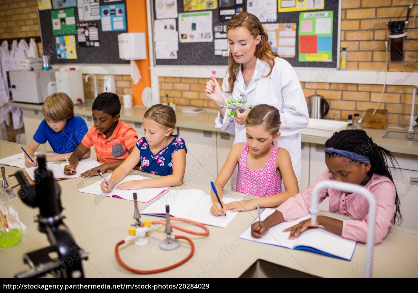 Professora dando aula para seus alunos - Stockphoto #20284029 | Banco de  Imagens Panthermedia