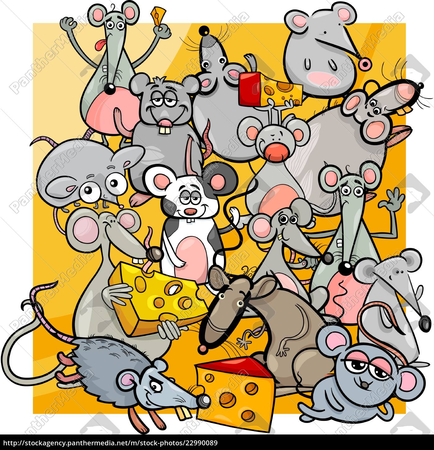 ratones de dibujos animados y ratas con queso - Stockphoto #22990089 |  Agencia de stock PantherMedia