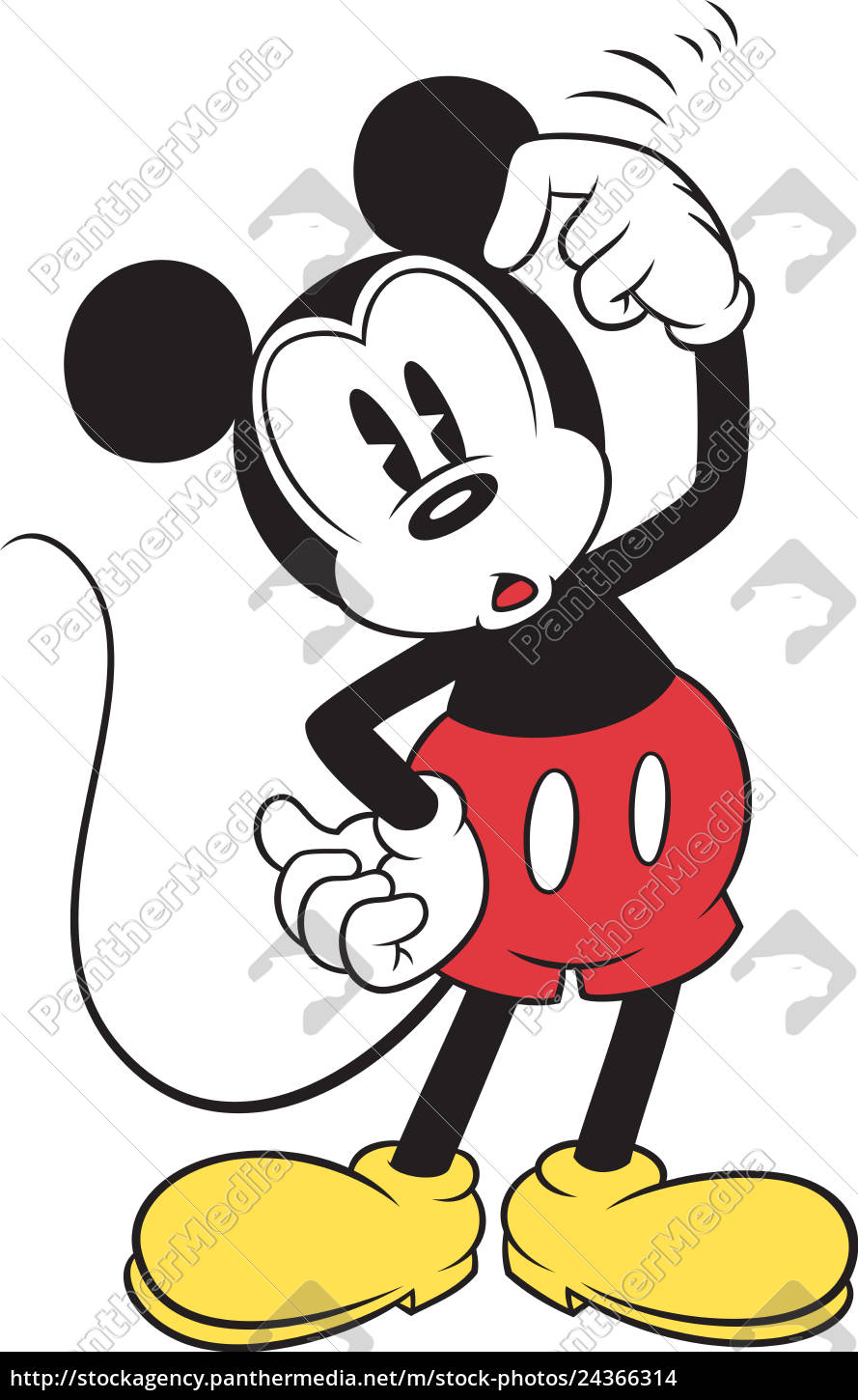 micky maus kopf charakter cartoon besorgt durchdachte ..., image size:889x1450