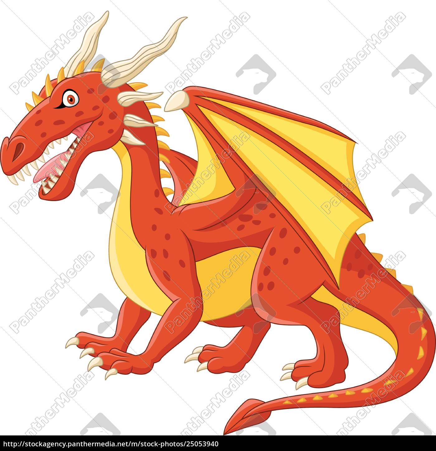 Dibujos animados dragón rojo posando - Stockphoto #25053940 | Agencia de  stock PantherMedia