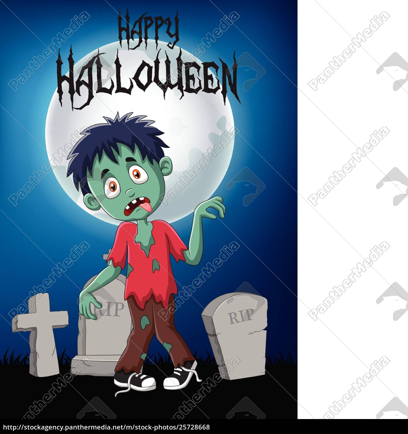 Zombi de dibujos animados con fondo de Halloween - Stockphoto #25728668 |  Agencia de stock PantherMedia