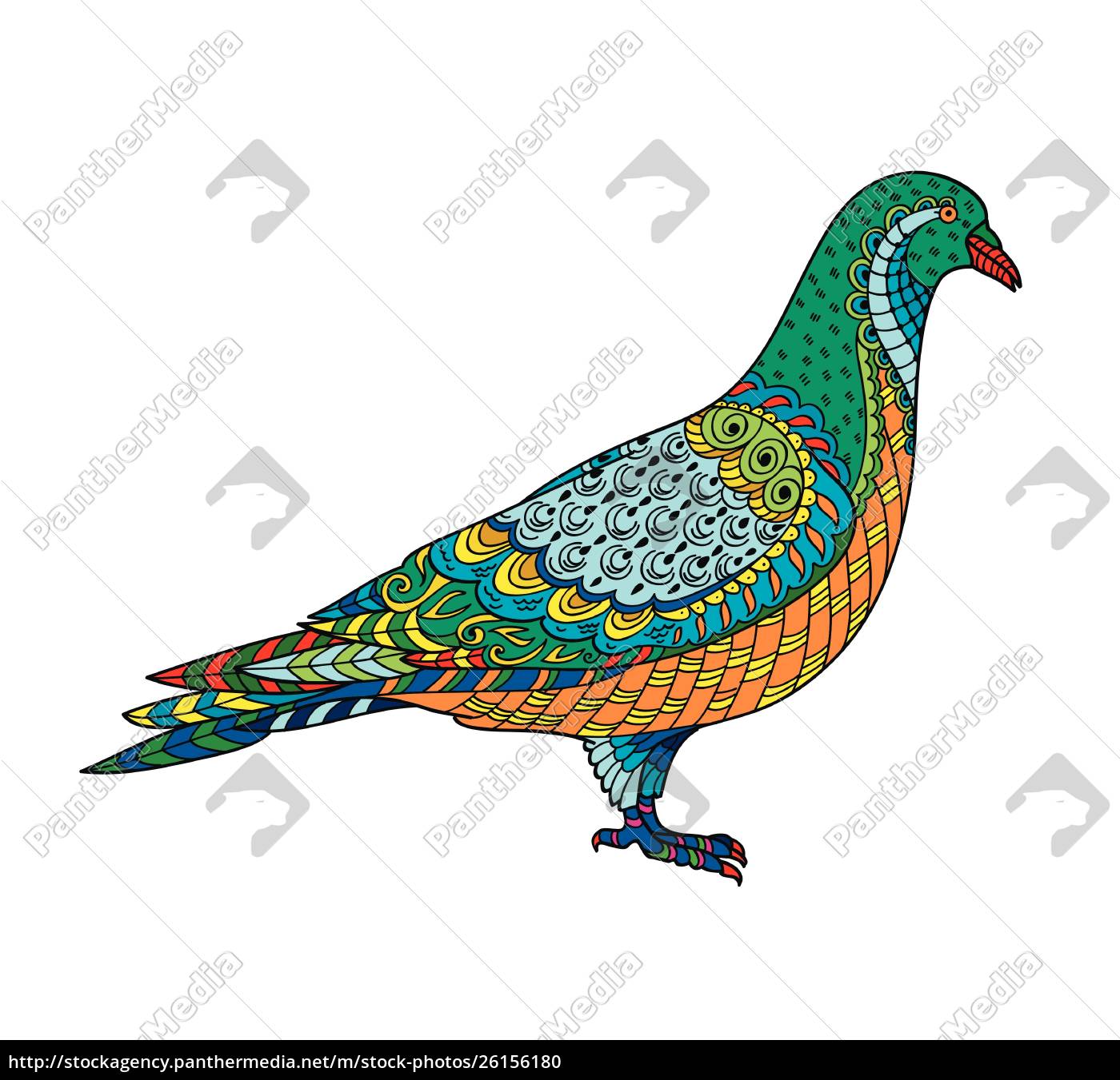 Desenho de pomba estilizada pombo . Esboço à mão - Stockphoto 26156180 |  Banco de Imagens Panthermedia