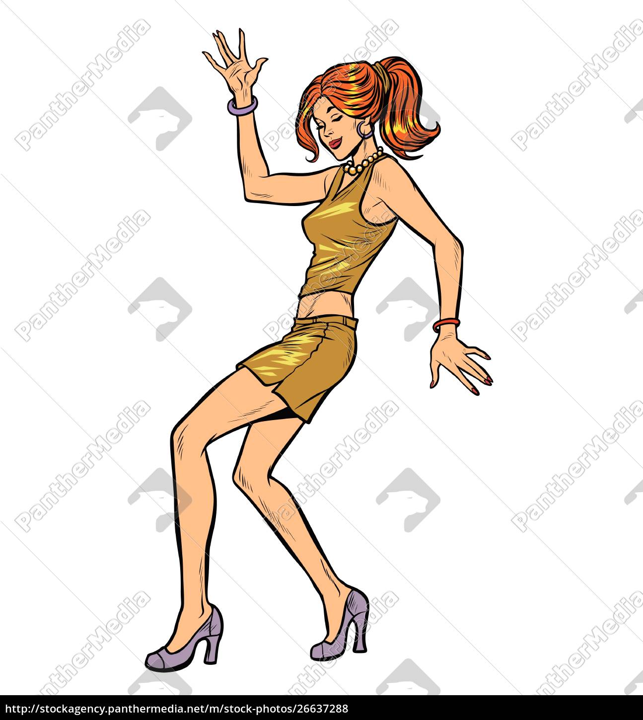 chica en vestido sexy mujer disco baile aislar sobre - Stockphoto #26637288  | Agencia de stock PantherMedia