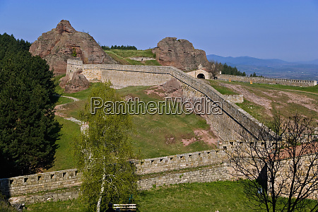 A walk throught Belogradchik Castle Ruins viewing the - Royalty free ...