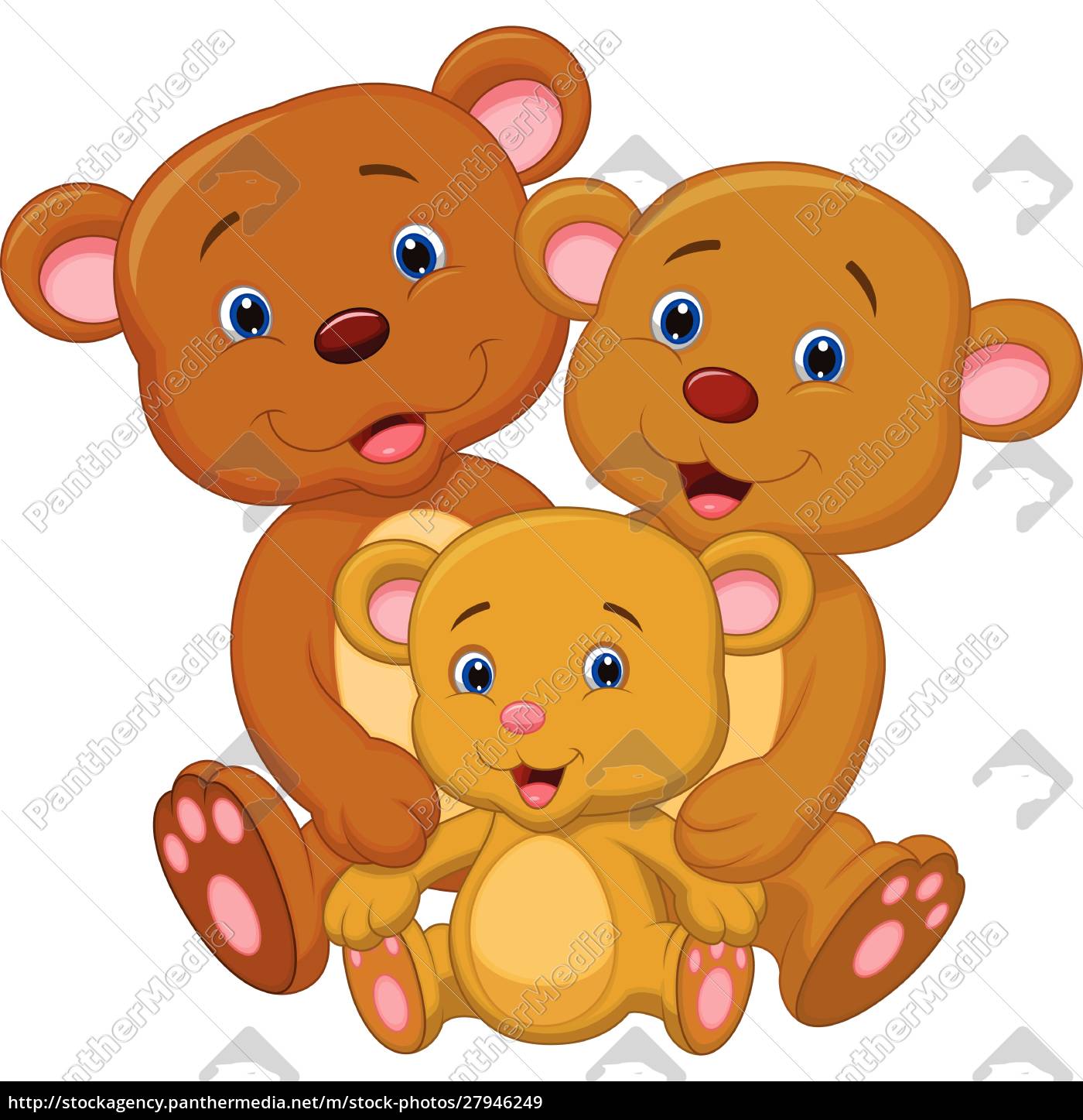 Familia de osos felices de dibujos animados - Foto de archivo #27946249 |  Agencia de stock PantherMedia