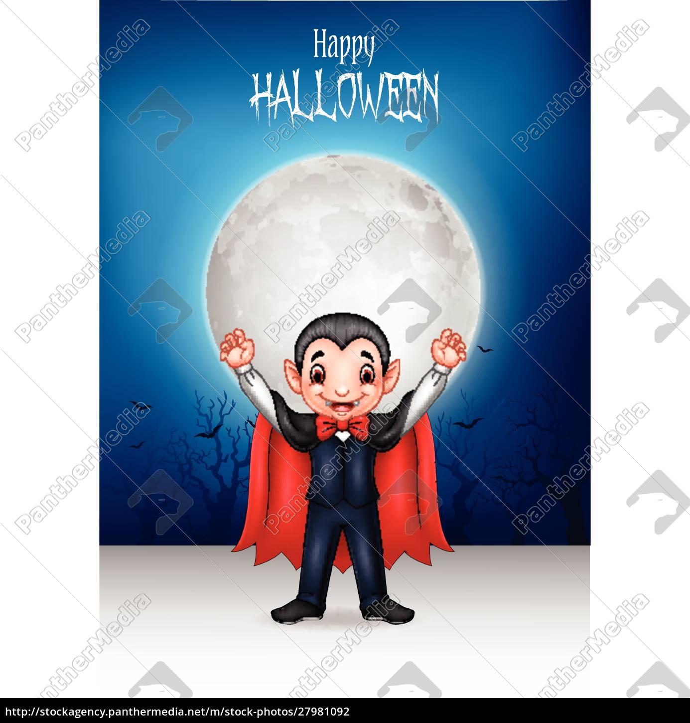 Vampiro feliz de dibujos animados con fondo de - Stockphoto #27981092 |  Agencia de stock PantherMedia