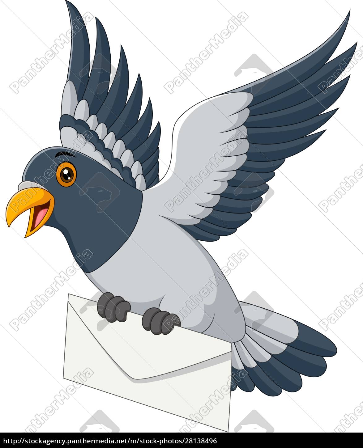 Desenho animado pombo engraçado entregando carta - Stockphoto 28138496 |  Banco de Imagens Panthermedia