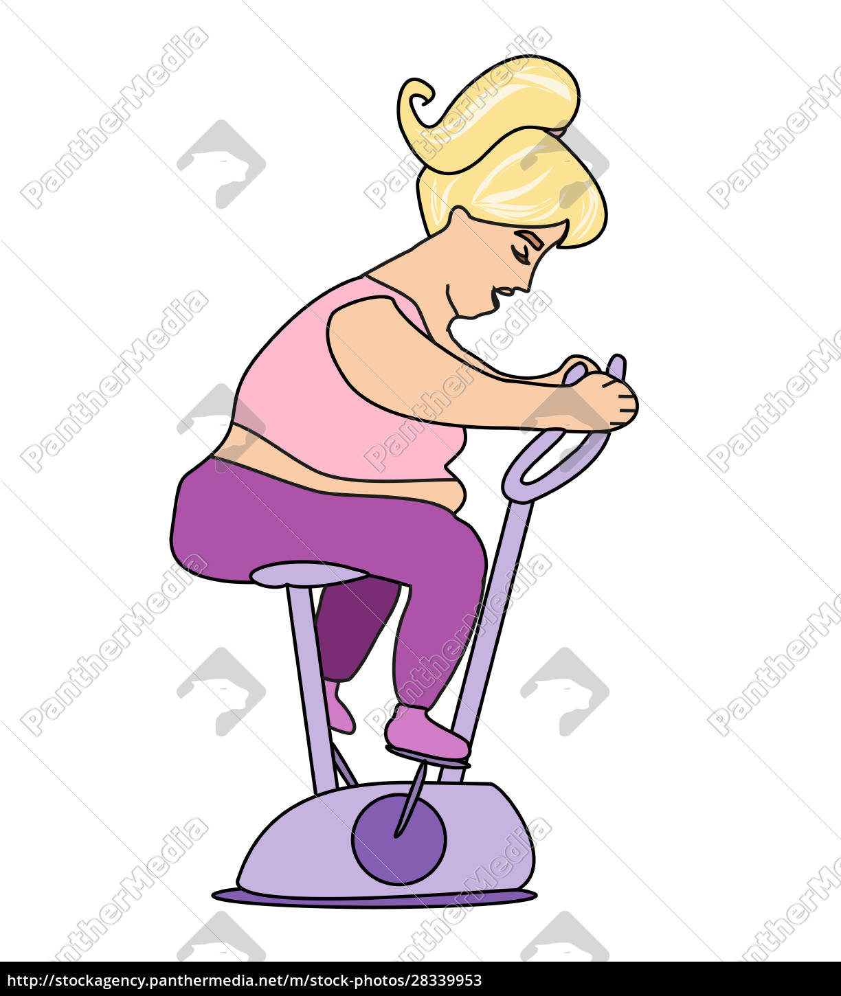 menina gorda fazendo exercício de bicicleta interior - Stockphoto #28339953  | Banco de Imagens Panthermedia