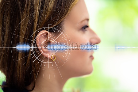 Hearing Aid And Deaf Care. Ear Photo