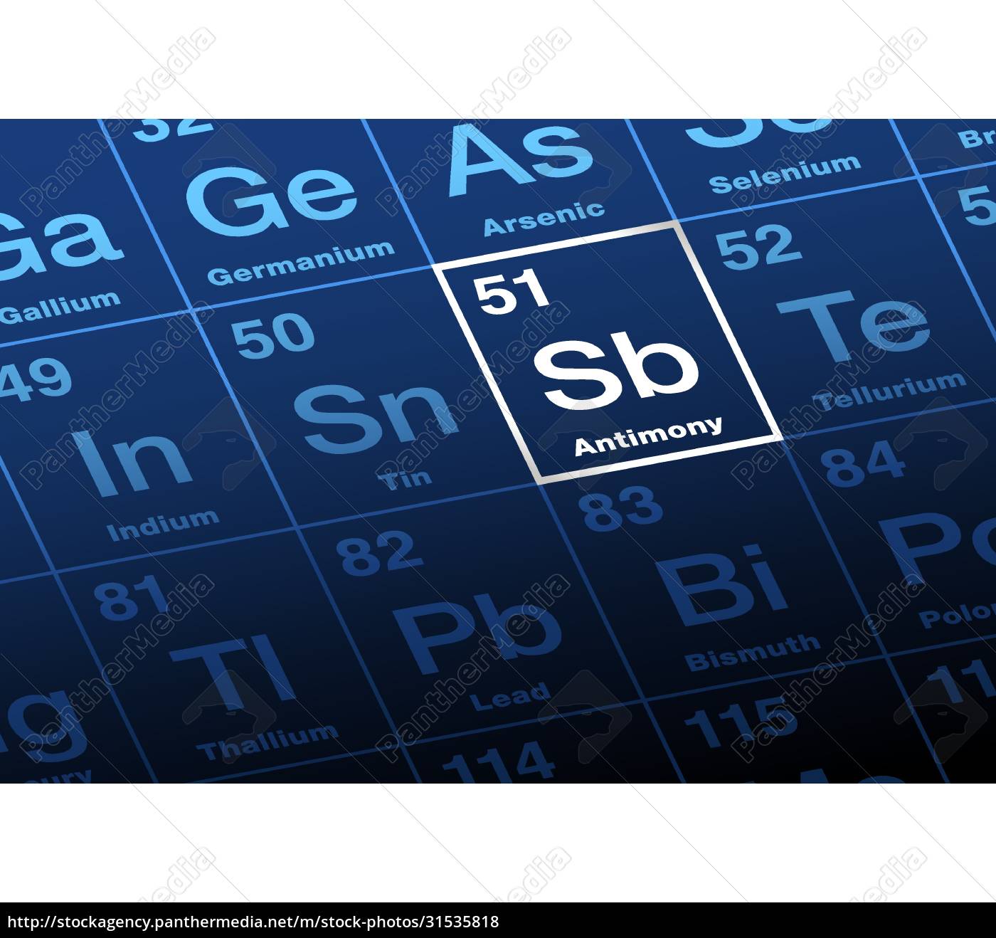 Antimon im Periodensystem der Elemente mit - Lizenzfreies Bild 31535818 |  Bildagentur PantherMedia